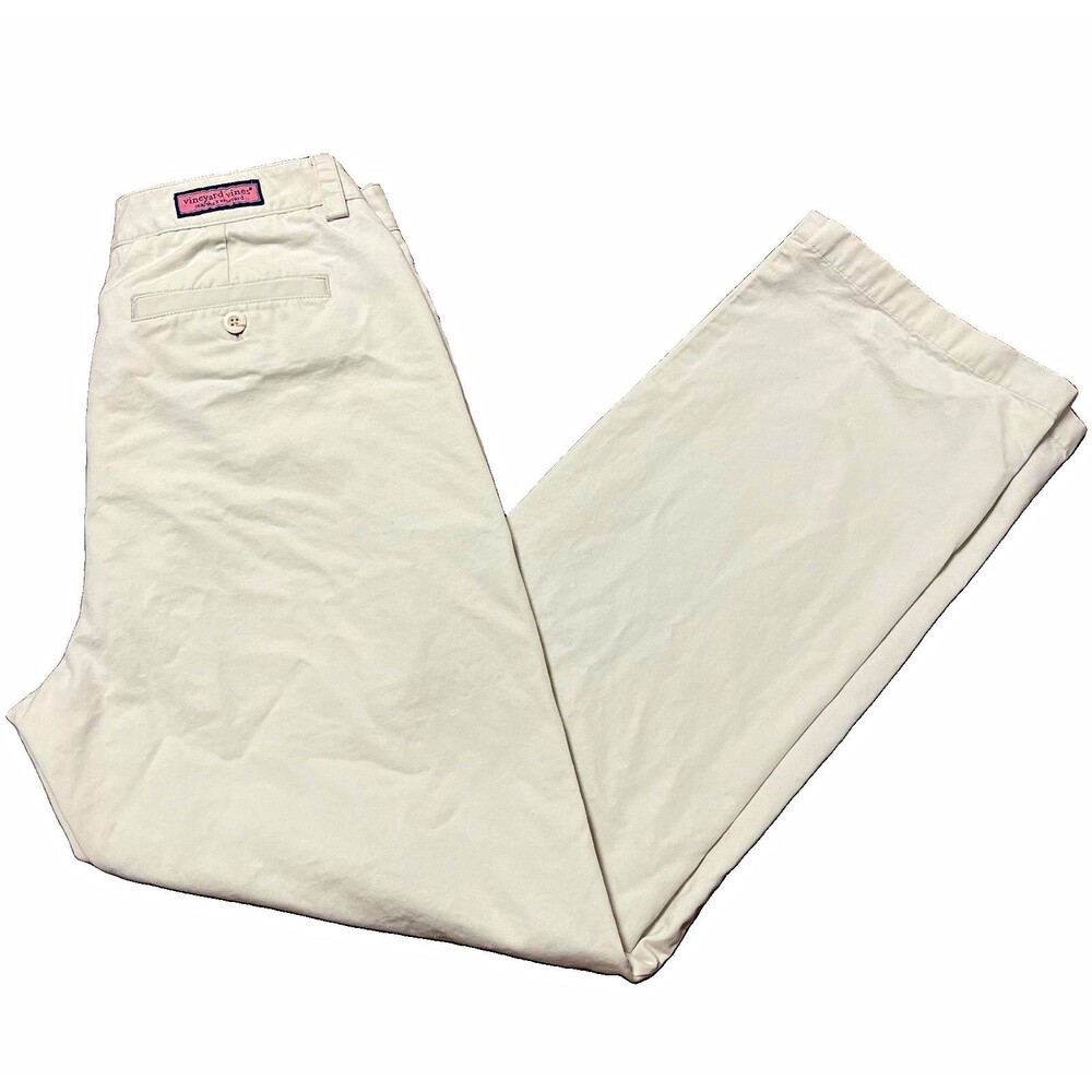 Vineyard Vines Men's Pants Size 38 x 32 Collegiate Cream Chino Preppy Cotton